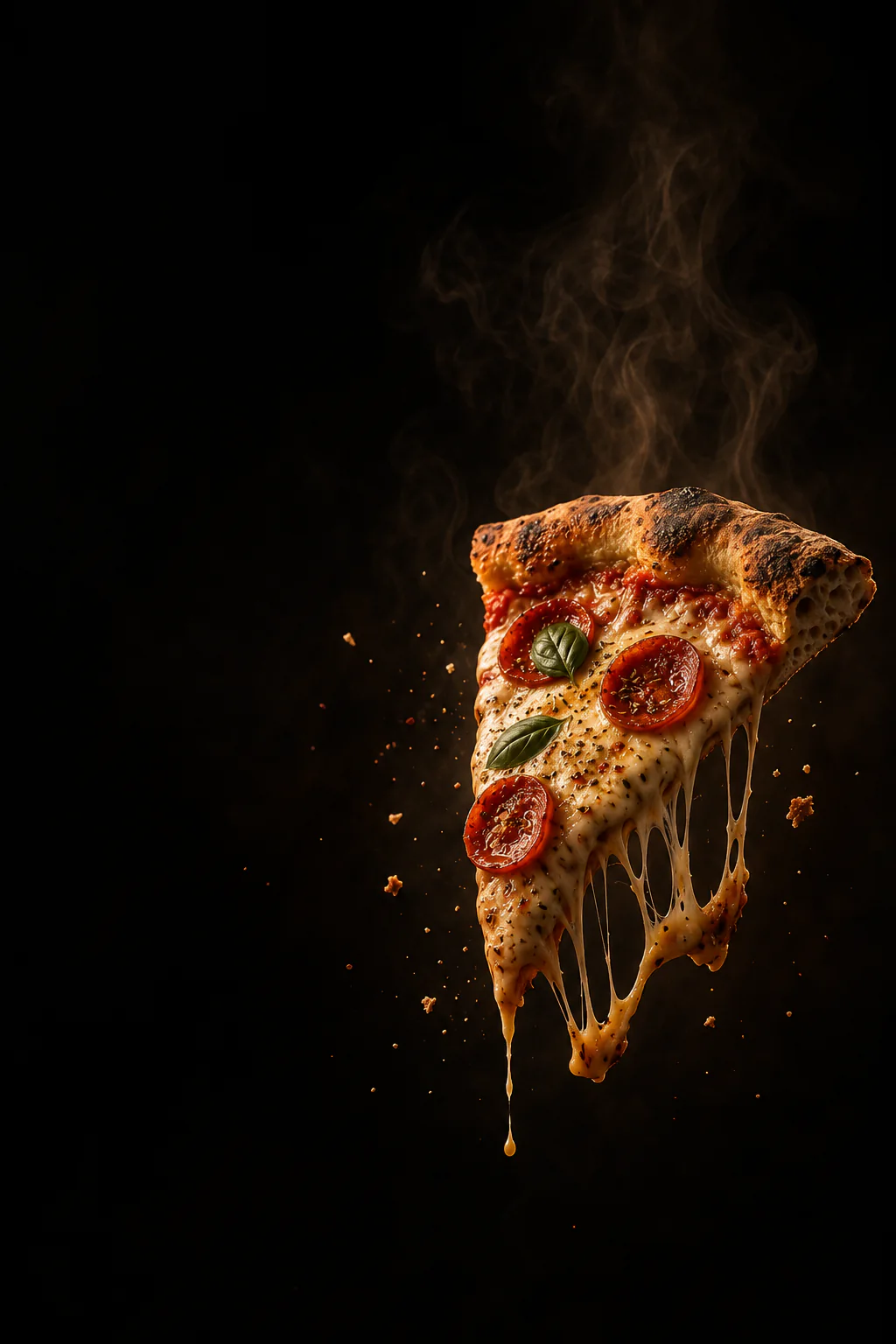Stilisierte Pizza mit geschmolzenem Käse